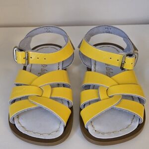 Yellow Saltwater Sandals - Classic Braided Straps Toddler Size 7